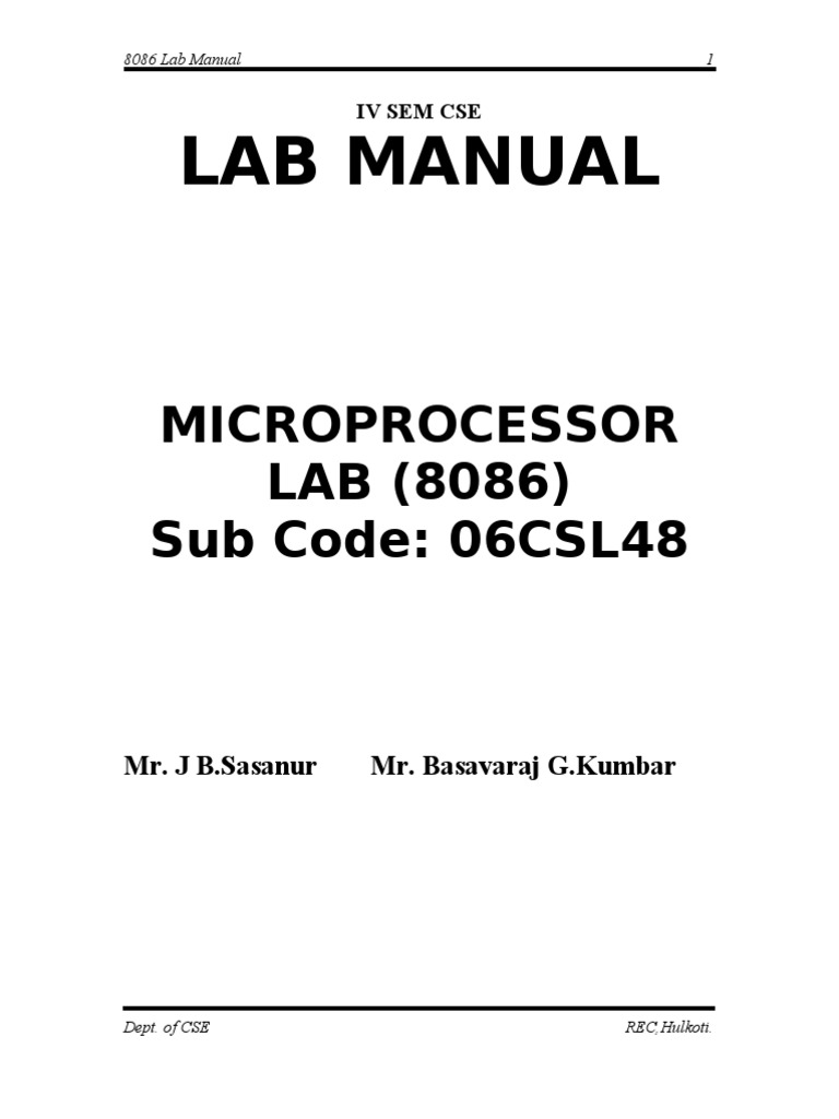 Masm Programming Lab Manual