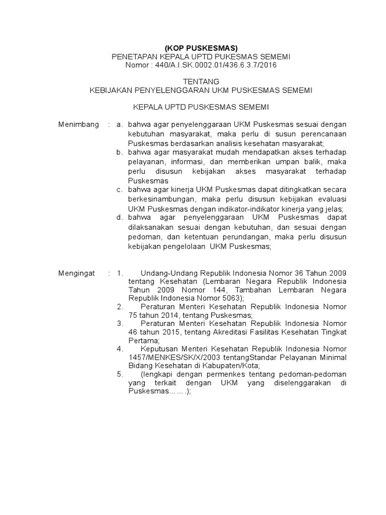 Ukm Puskesmas Pdf