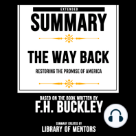 Extended Summary Of The Way Back - Restoring The Promise Of America