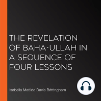 The Revelation of Baha-ullah in a Sequence of Four Lessons