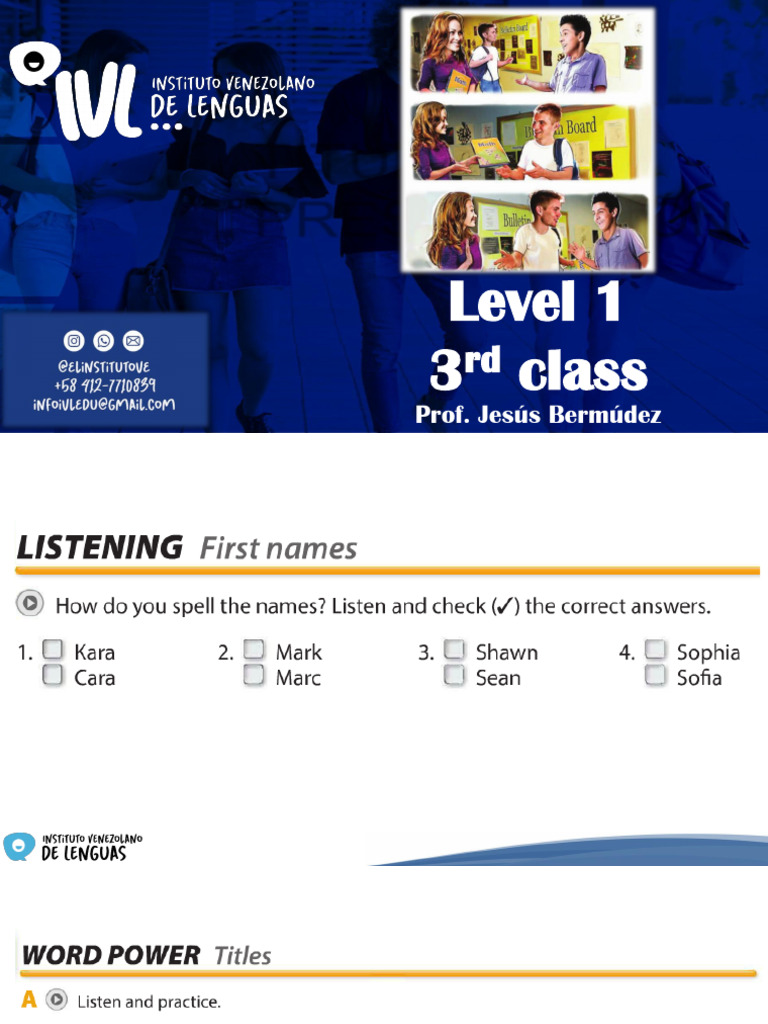 Class #3 LEV1 | PDF