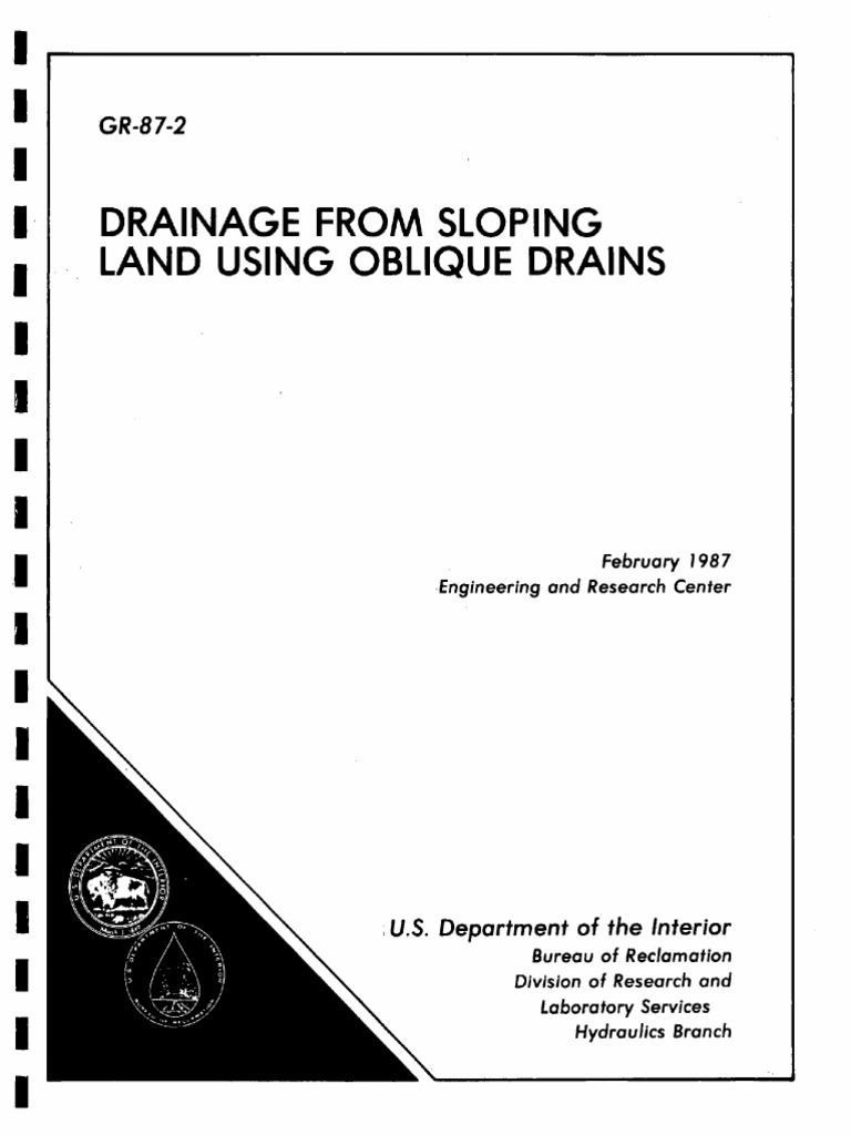 Drainage From Sloping Land Using Oblique Drains GR-87-02 | PDF | Storm ...