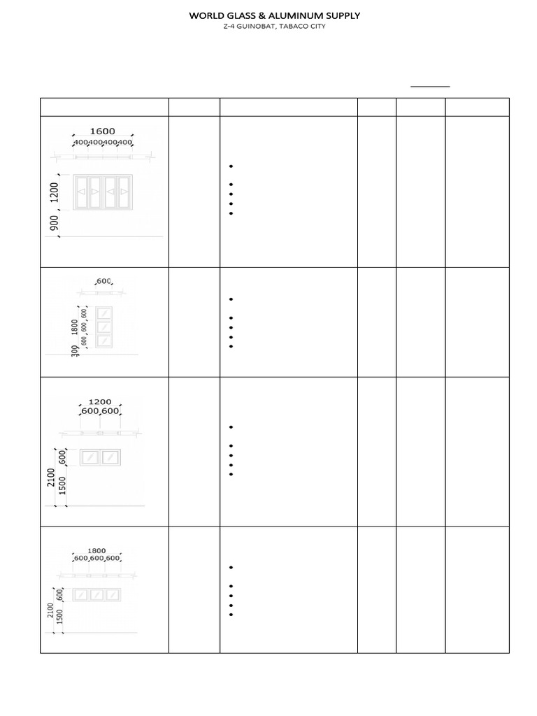 World Glass Quotation | PDF | Window