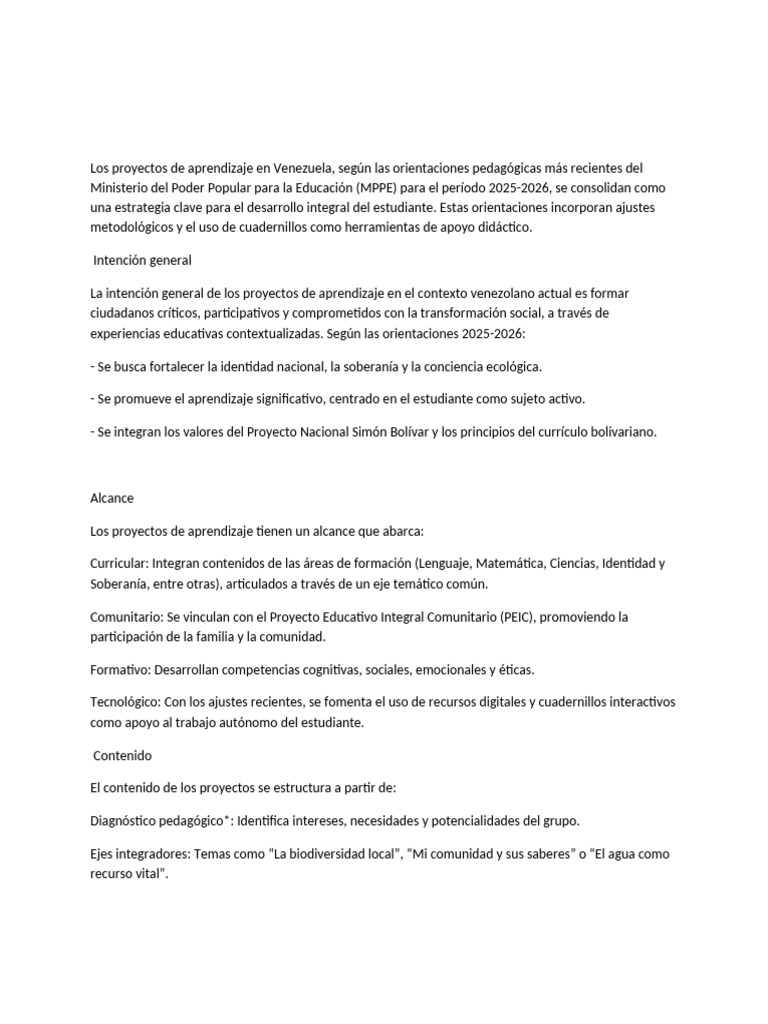 Los Proyectos de Aprendizaje | PDF | Evaluación | Plan de estudios
