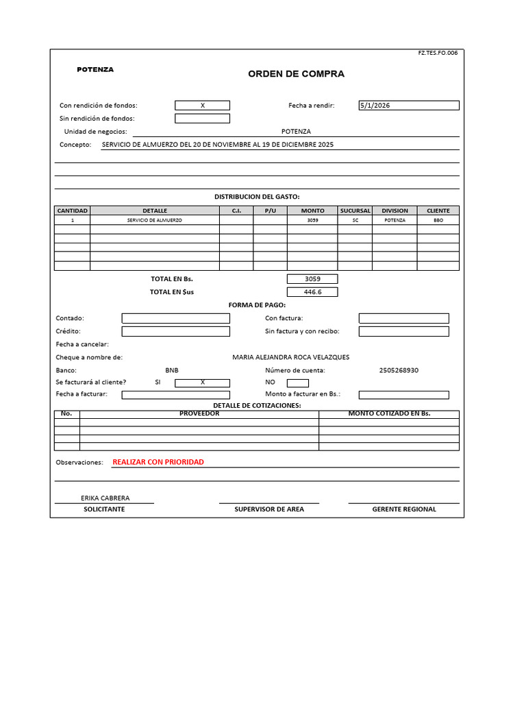 Orden de Compra | PDF
