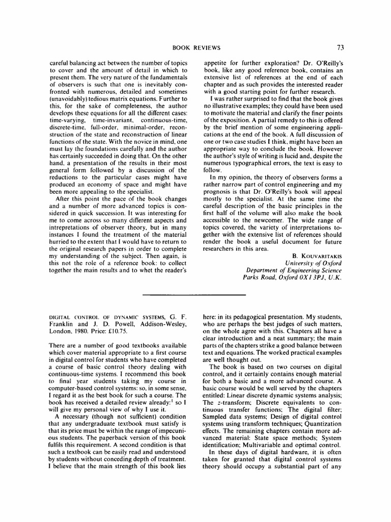 Digital Control Dynamic Systems | PDF | Control Theory | Laplace Transform