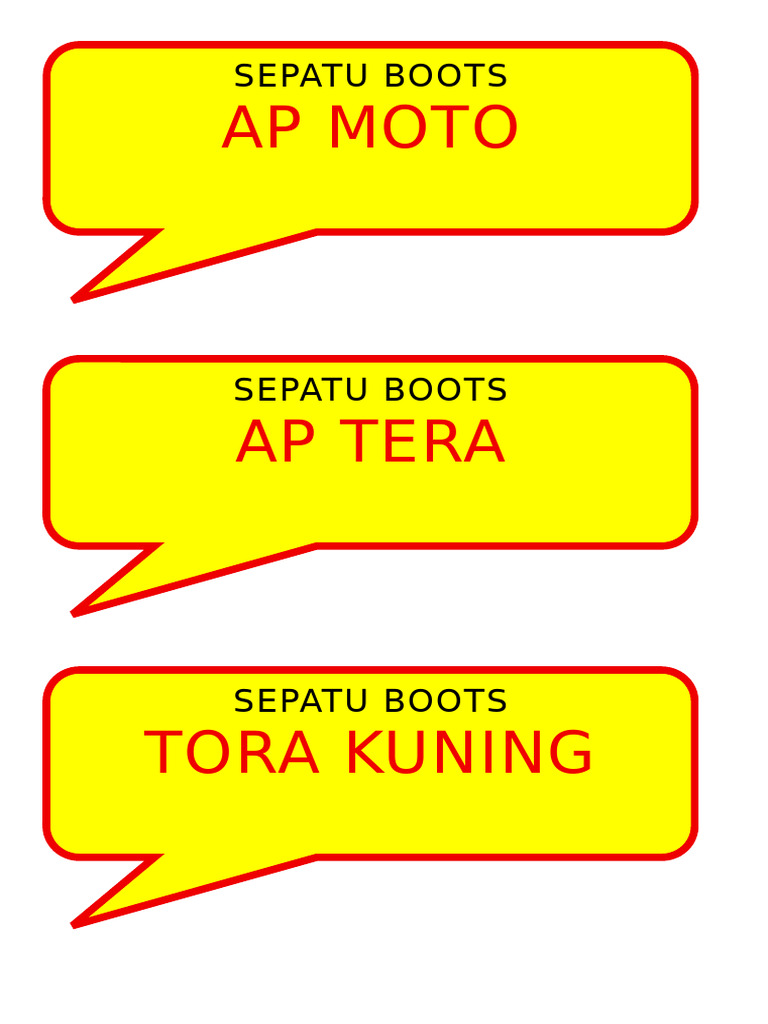 Label Sepatu Boots | PDF