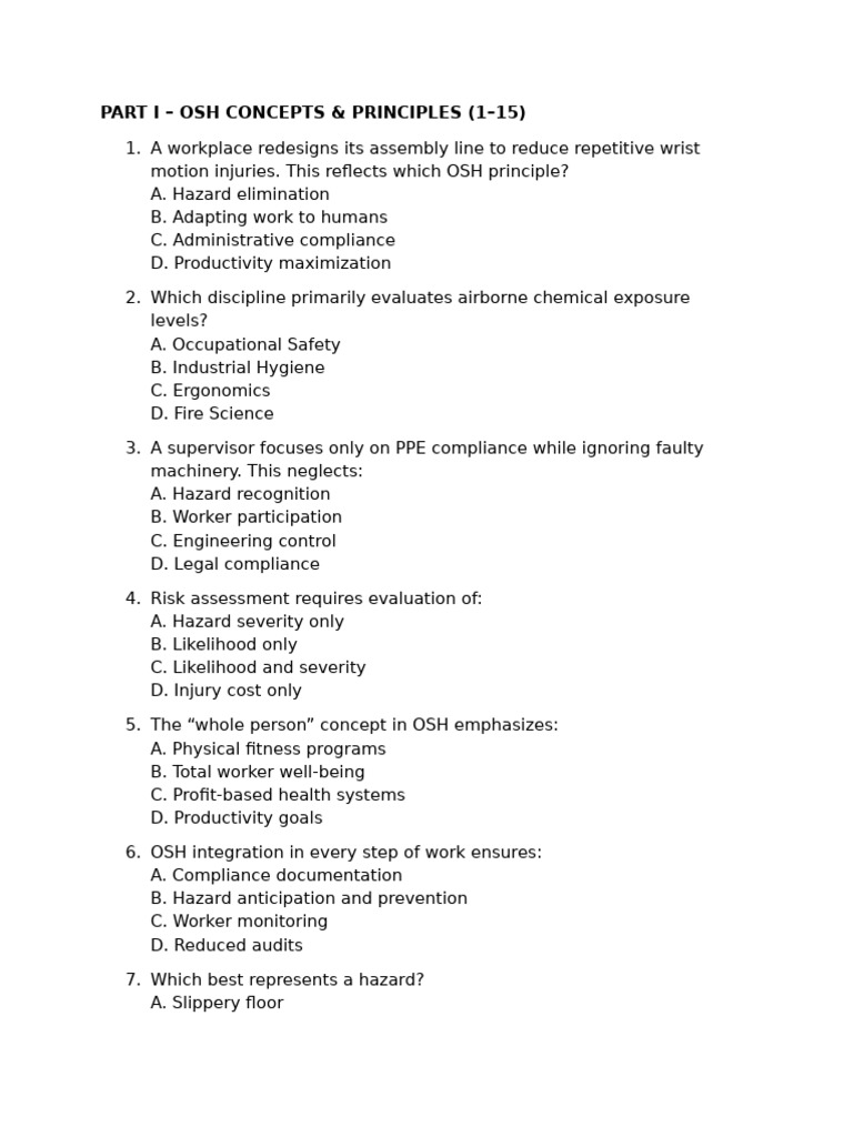 Bosh Mock Test | PDF | Hazards | Fires