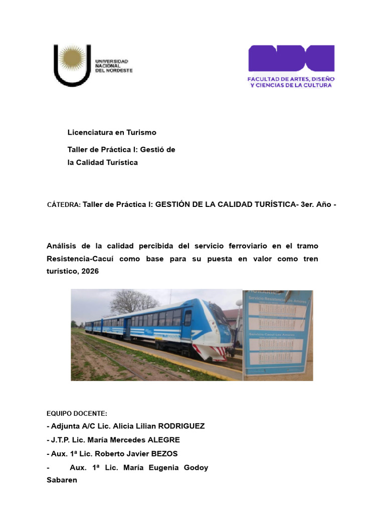 Análisis de La Calidad Percibida Del Servicio Ferroviario en El Tramo ...