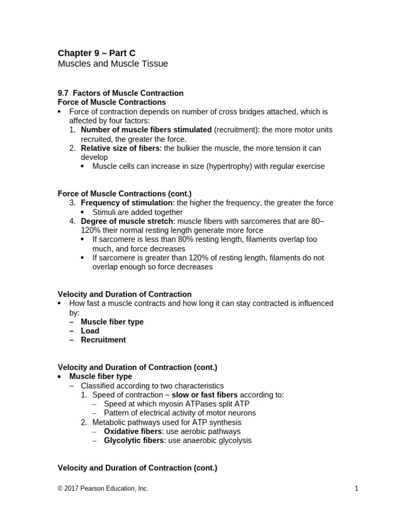 CH 09 Lecture Presentation C | PDF | Muscle Contraction | Skeletal Muscle