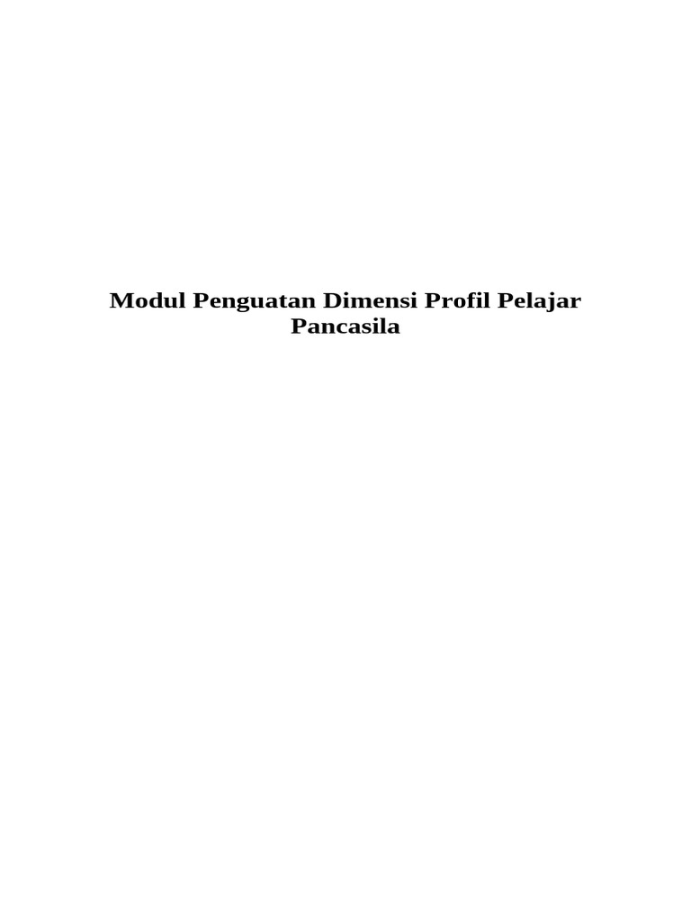 Modul Penguatan Dimensi Profil Pelajar Pancasila | PDF