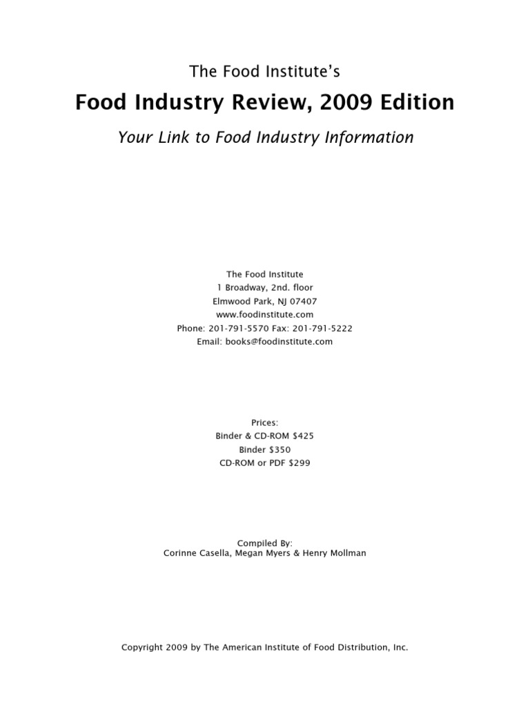 Food Industry Review 2009 PDF Walmart Retail