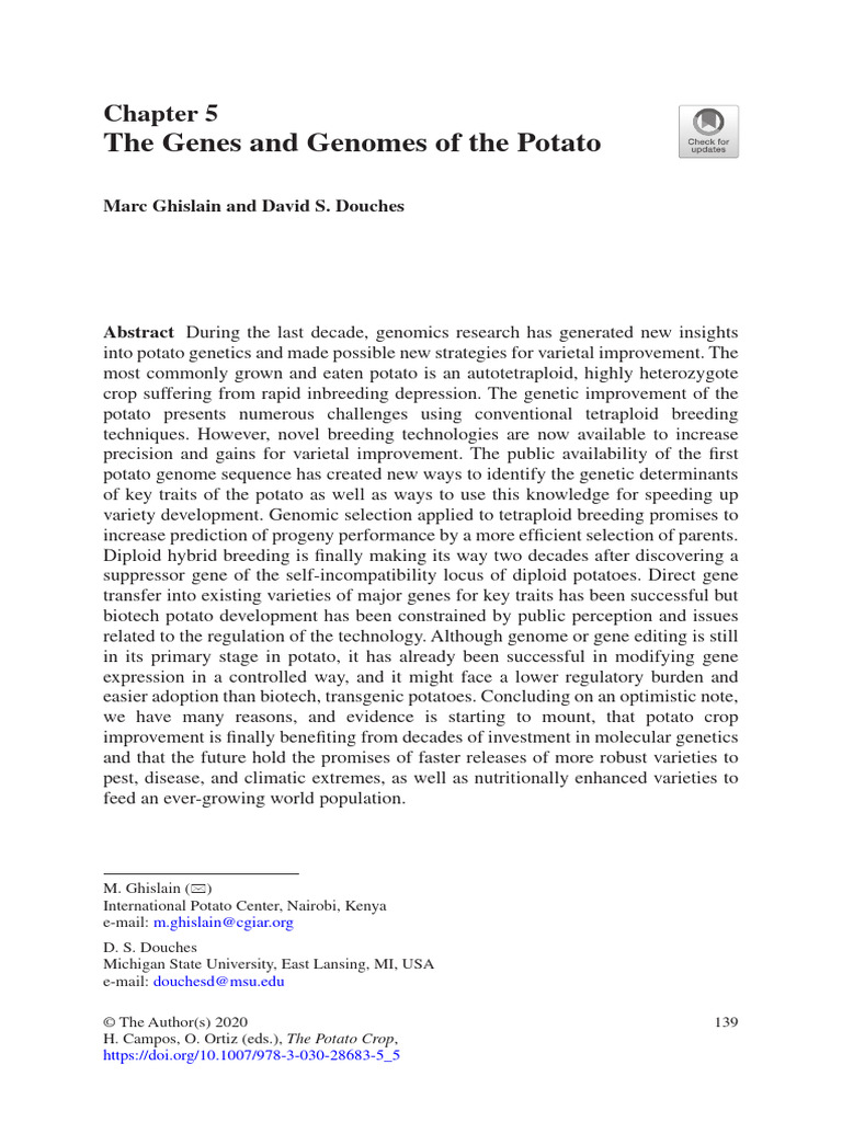 Genome Design of Hybrid Potato | PDF | Plant Breeding | Potato