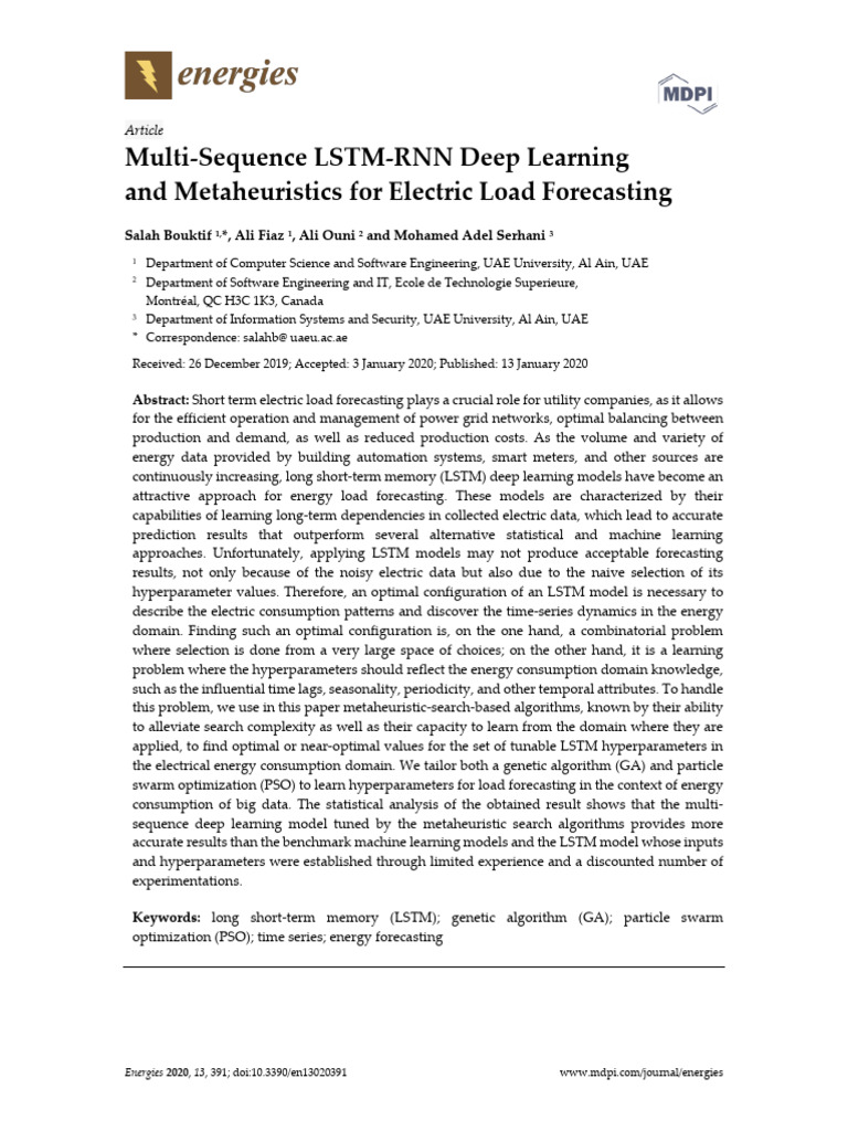 Multi-Sequence LSTM-RNN Deep Learning and Metaheur | PDF | Time Series ...