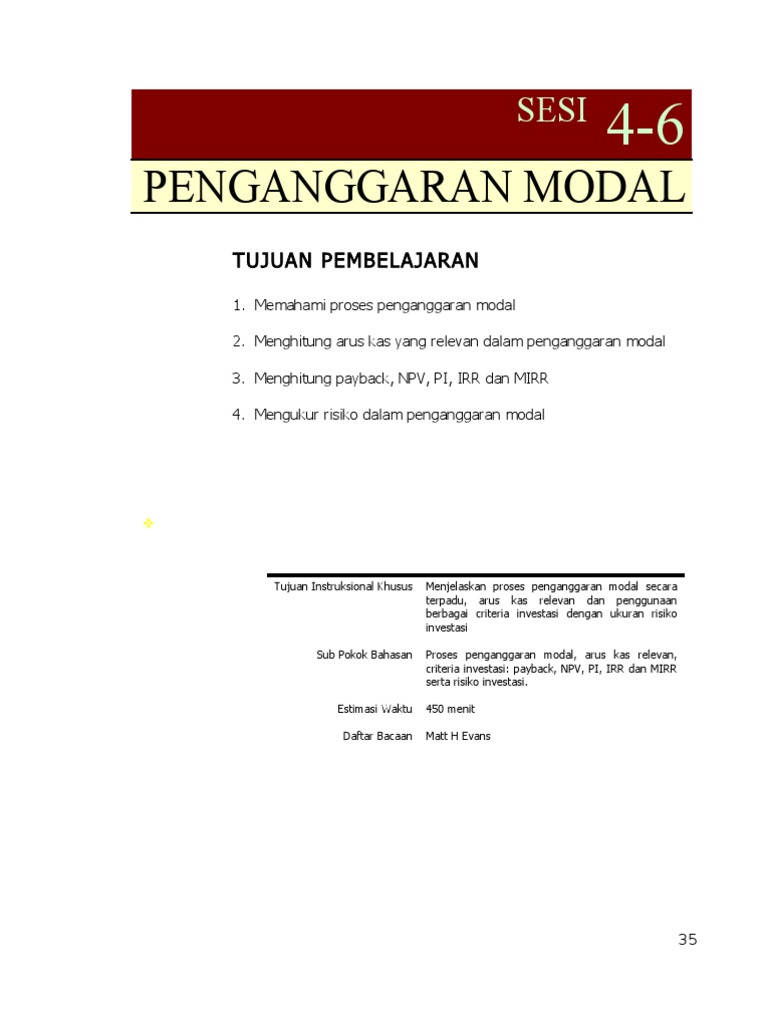 Sesi 4 6 Penganggaran Modal