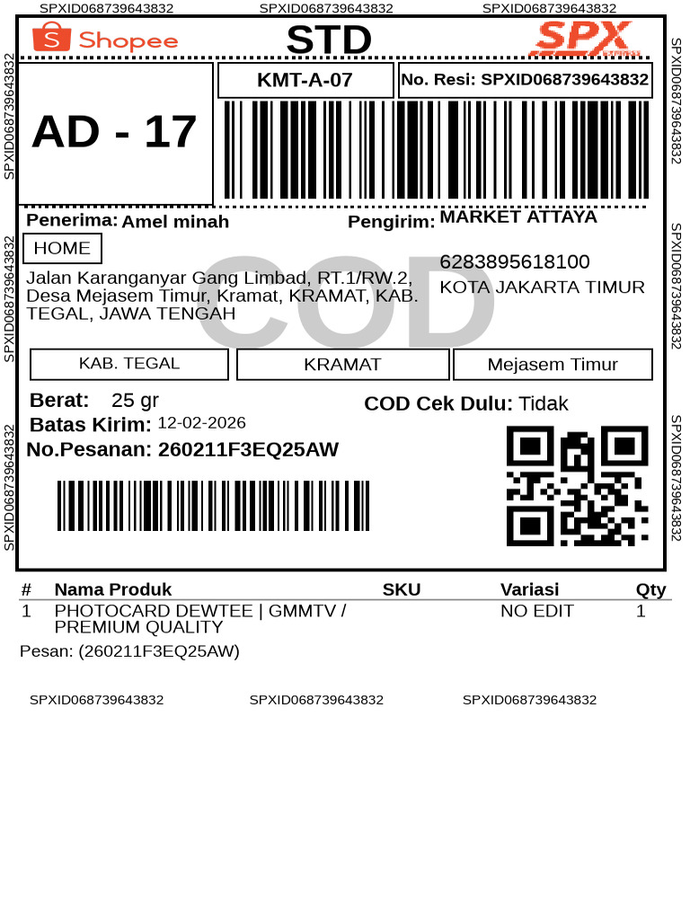 Label 2 Pesanan No 260211f3eq25aw | PDF