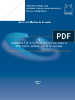 Dissertação Acesso À Atenção À Saúde No SUS o PSF Como Estreita Porta de Entrada