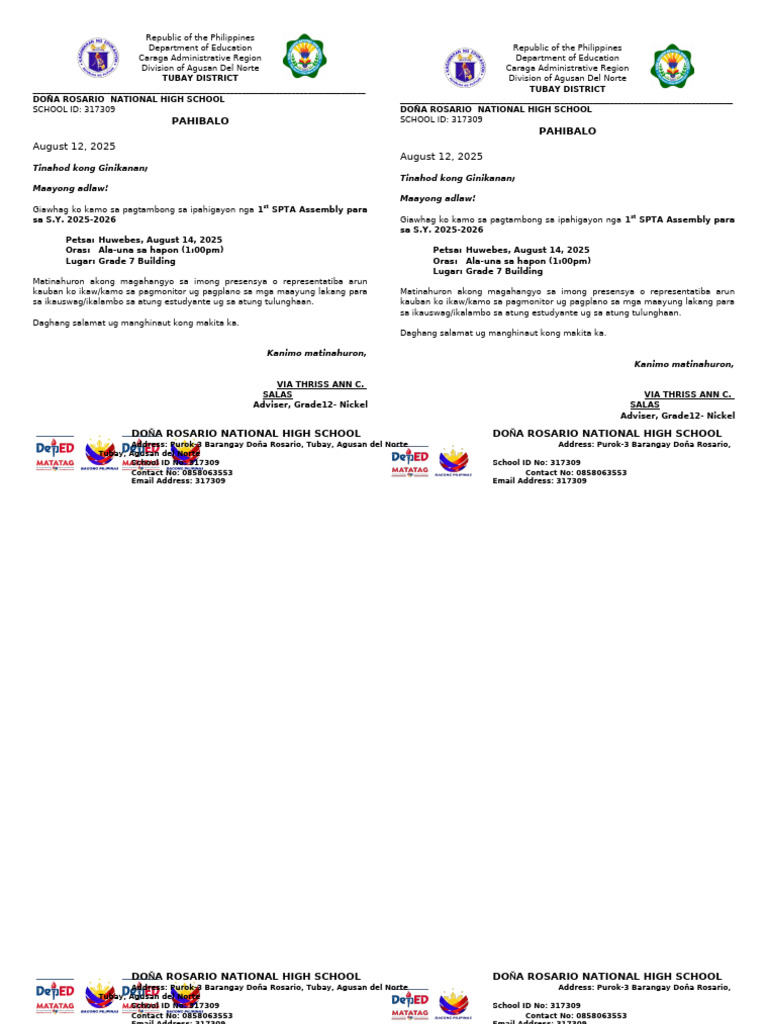 Parents Meeting Invitation | PDF