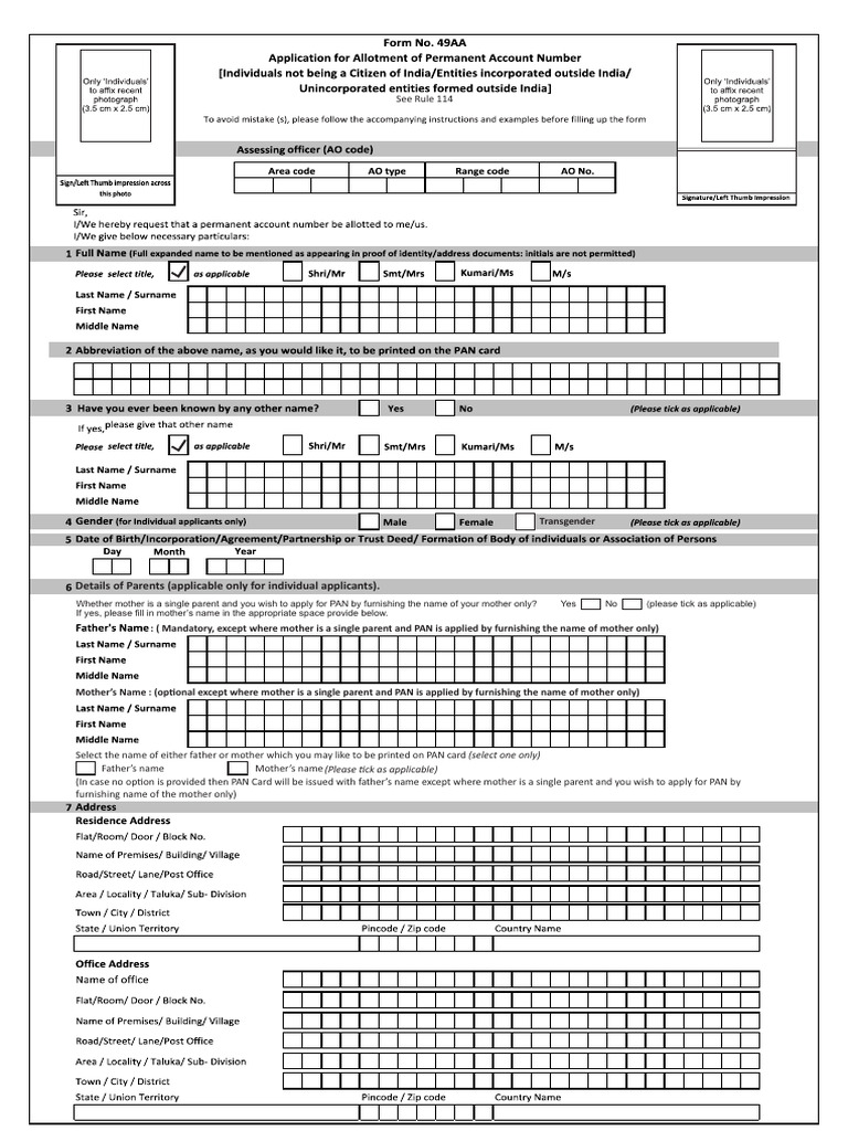 49AA Form Updated | PDF