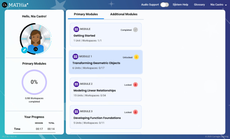 Carnegie Learning MATHia - Getting Started Workspace | PDF