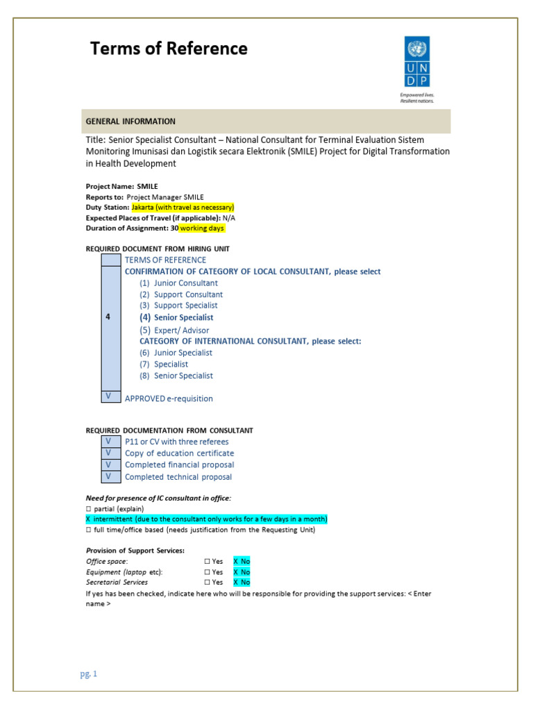ANNEX 1 - Terms of Reference | PDF | Evaluation | Sustainability