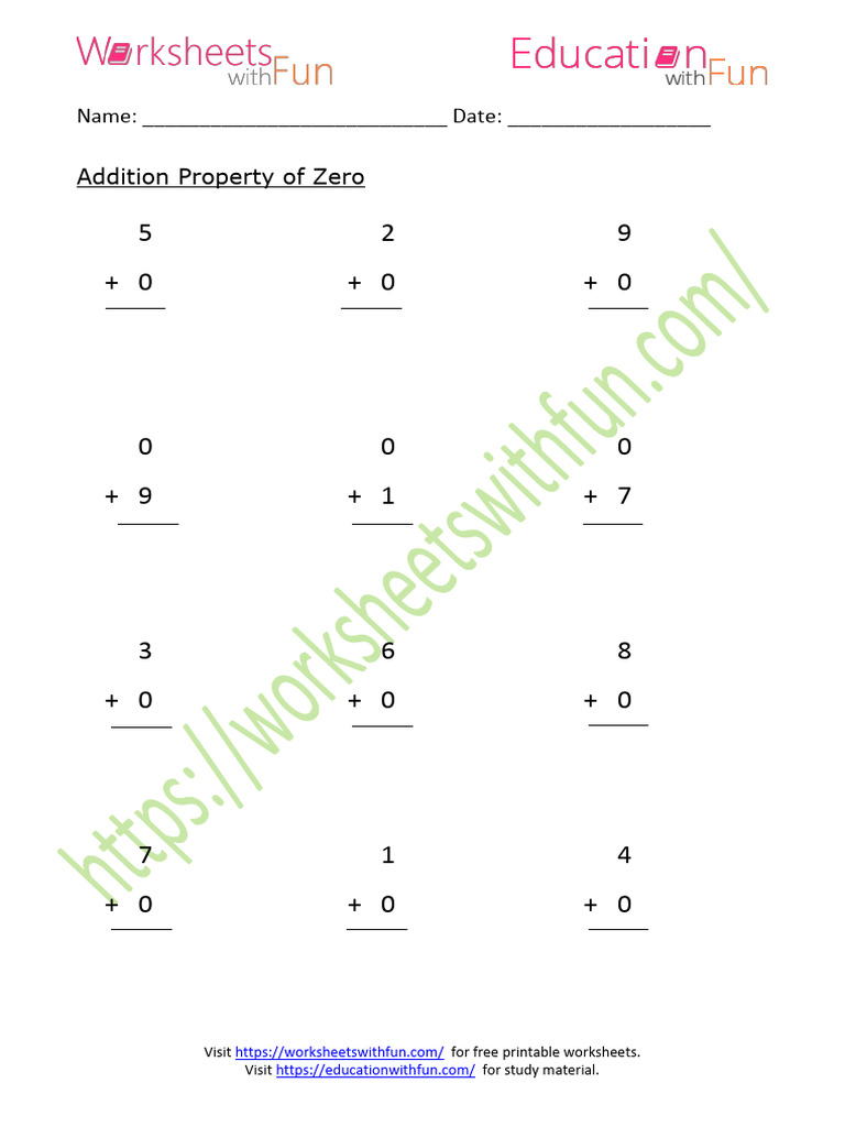 Concept of Zero Worksheet 1 | PDF