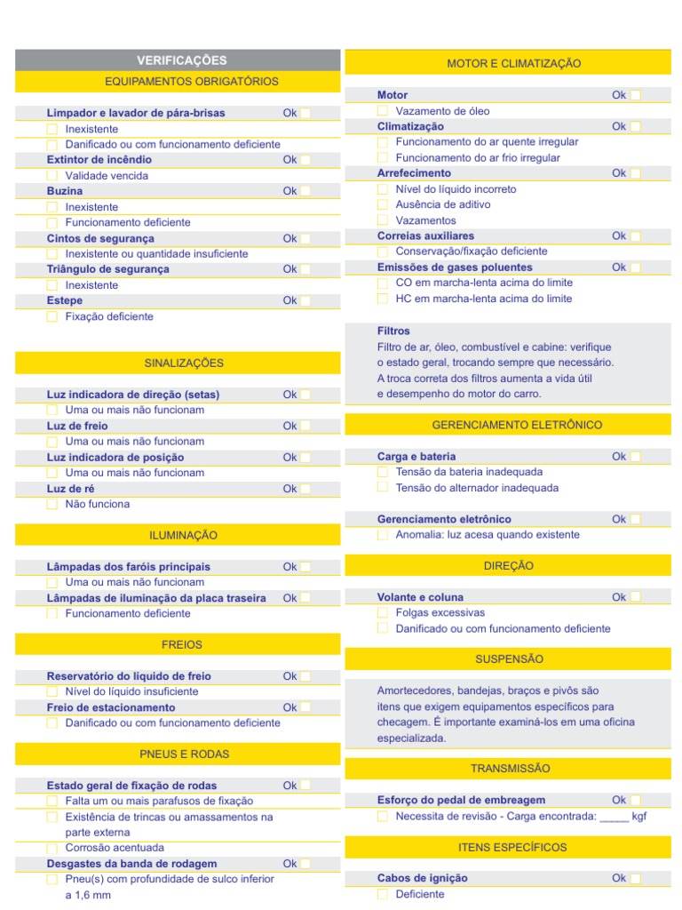 CheckList Personalizado | PDF | Pneu | Veículo motorizado