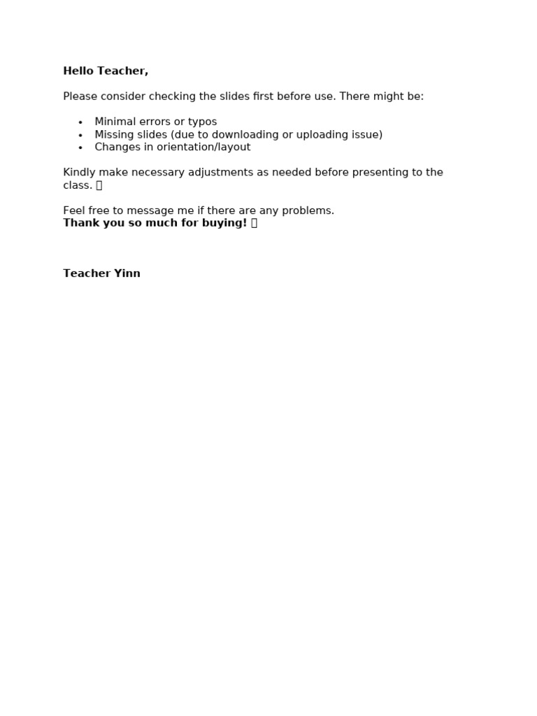Hello Teacher | PDF