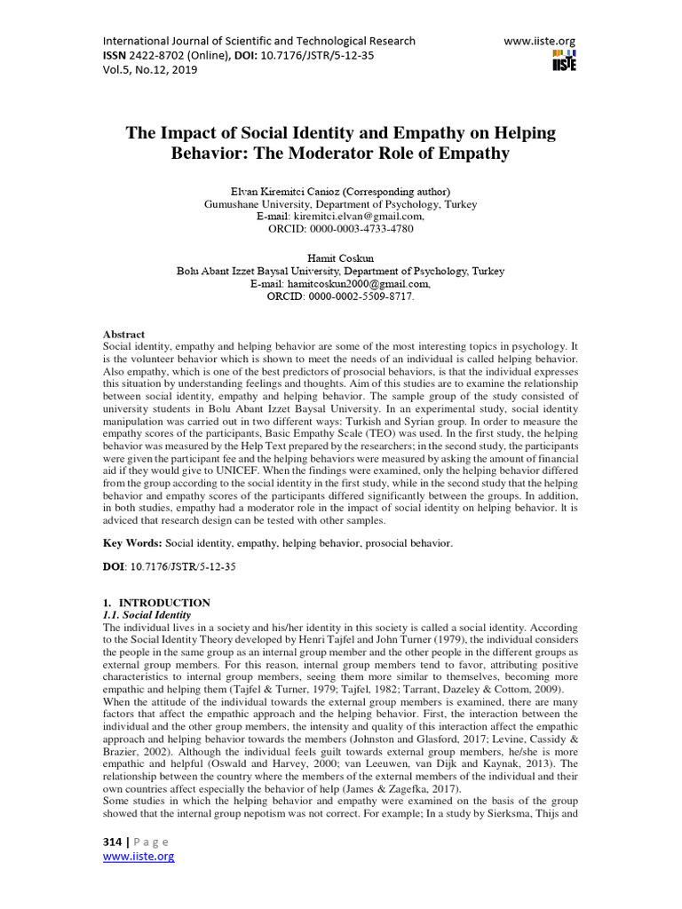 The Impact of Social Identity and Empath | PDF | Empathy | Psychology