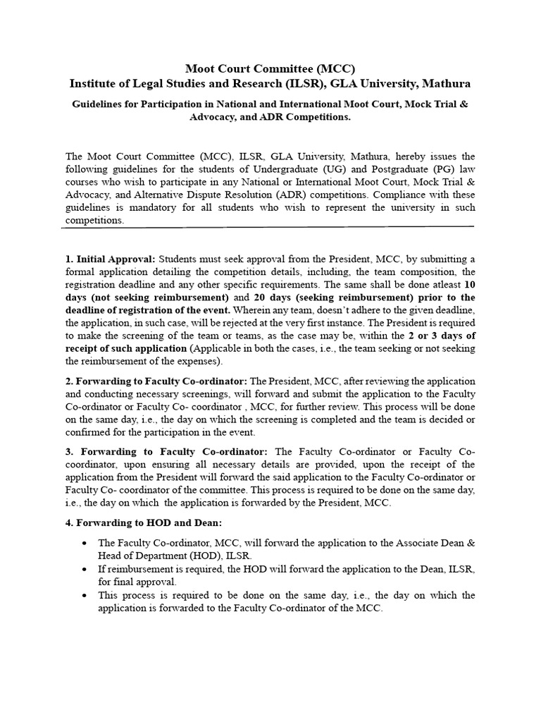 Moot Court Committee Event | PDF | Alternative Dispute Resolution