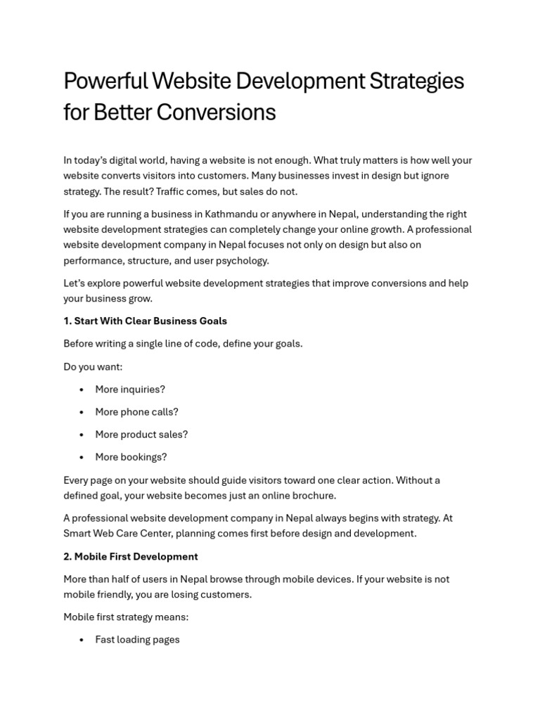 Powerful Website Development Strategies For Better Conversions | PDF ...