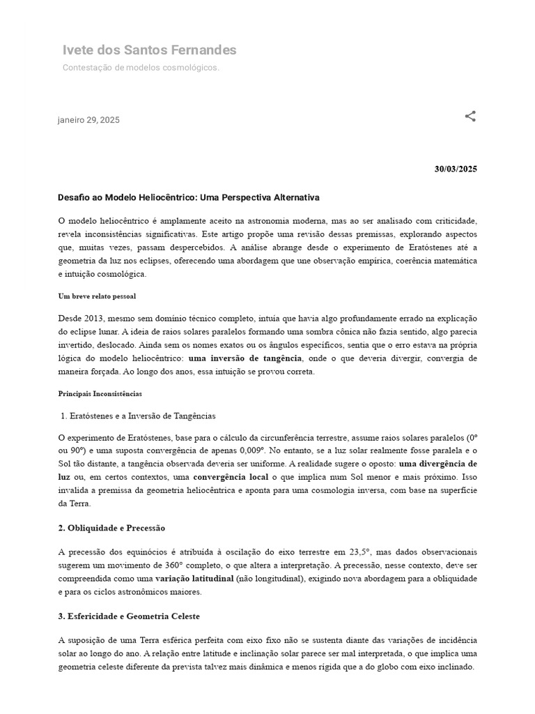 Desafio Ao Modelo Heliocêntrico | PDF