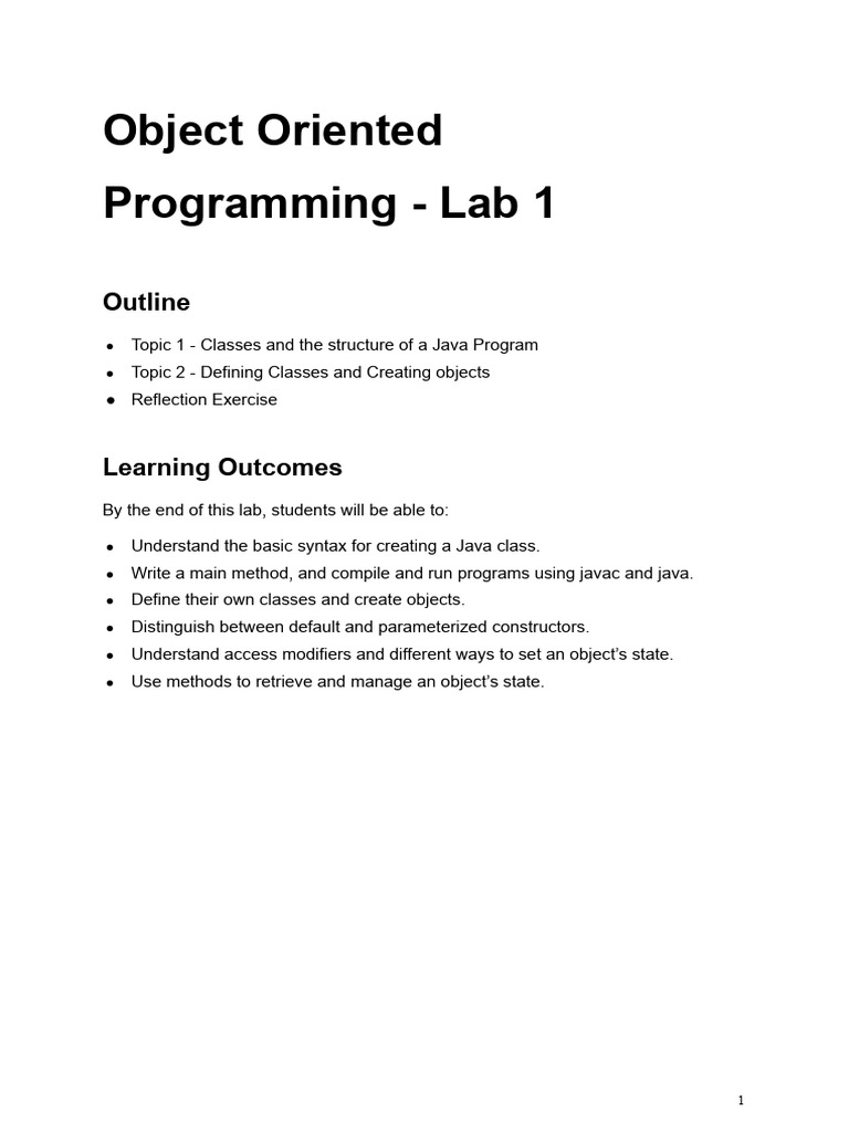 Object Oriented Programming - Lab 1 - V-TP | PDF | Method (Computer ...