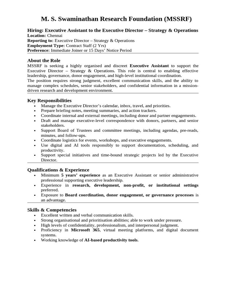 Ea JD MSSRF | PDF