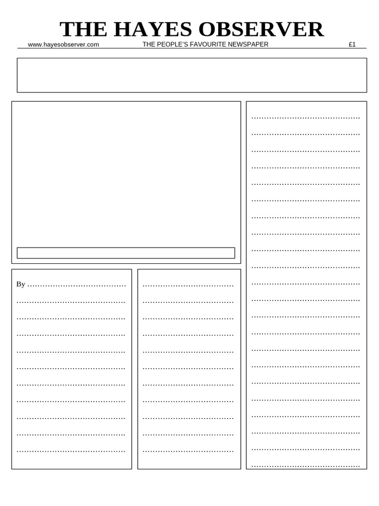 Newspaper Report Template | PDF