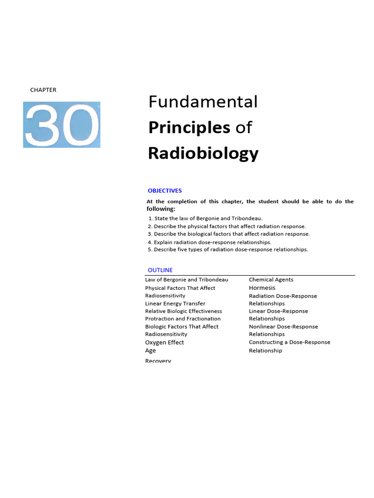 Ch30 Fundamental Principles of Radiobiology | PDF | Absorbed Dose ...