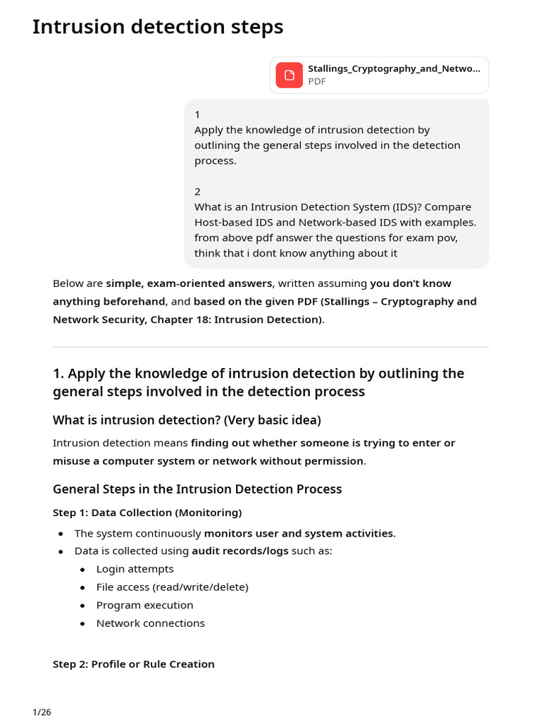 Intrusion Detection Steps | PDF | Computer Virus | Denial Of Service Attack