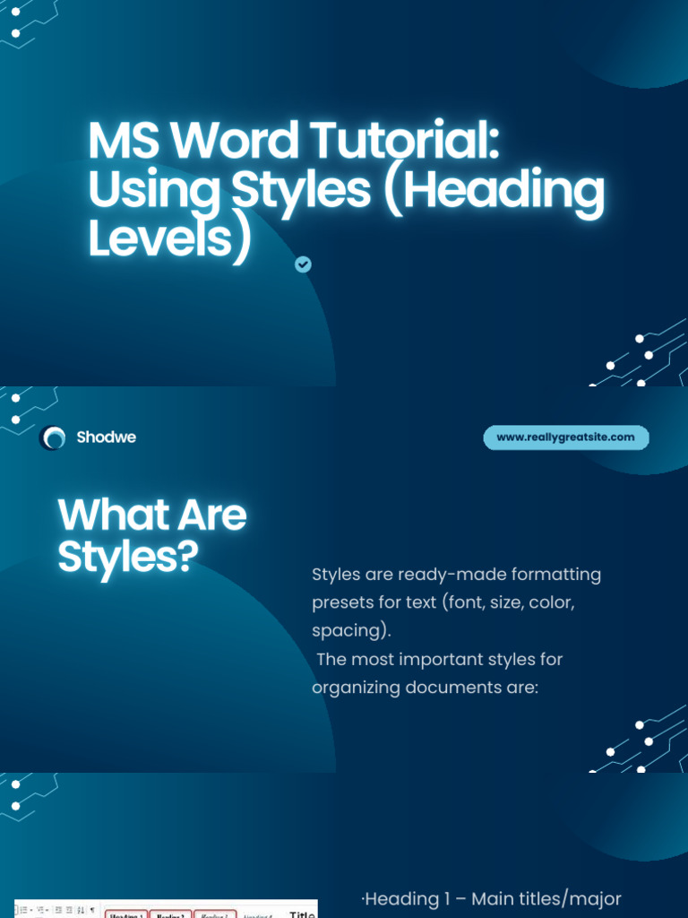 Use Styles Heading Level | PDF
