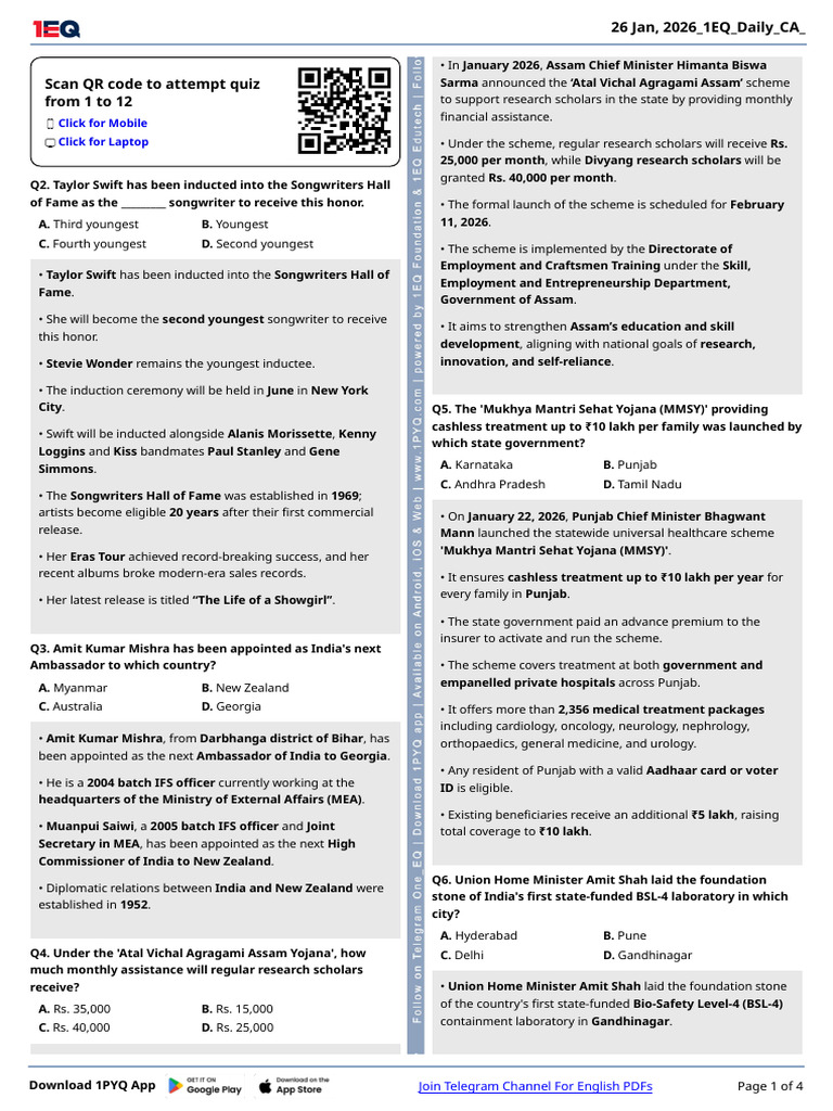 26 Jan 2026 1EQ Daily CA English | PDF | Rama