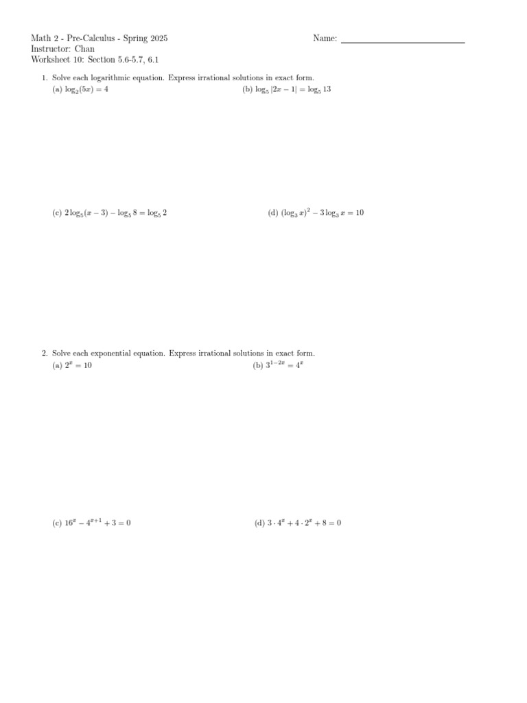 Worksheet 10 | PDF