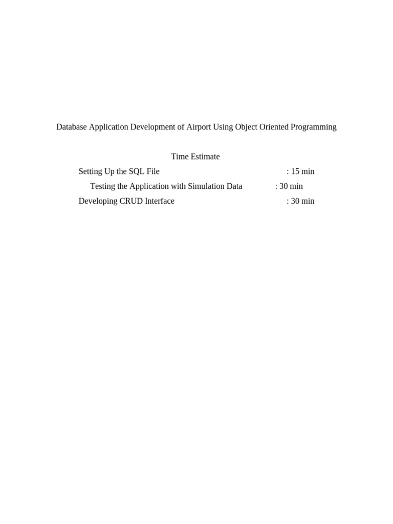 Database Application Development of Airport Stand Using Object Oriented ...