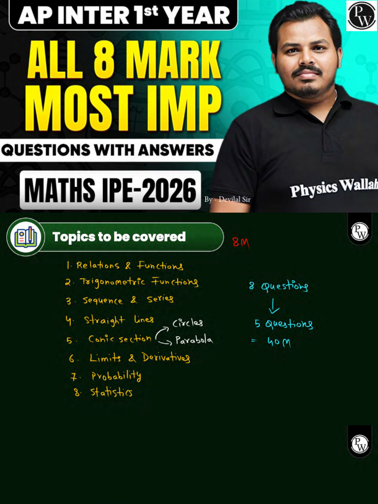 8 Marks Imp Questions & Answers - Maths | PDF