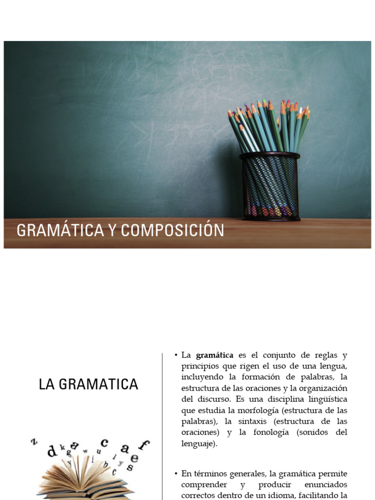 Gramática y Composición Clase # 1 | PDF | Verbo | Mecánica del lenguaje