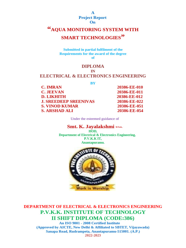 Aqua Monitoring System With Smart Technologies | PDF | Relay ...