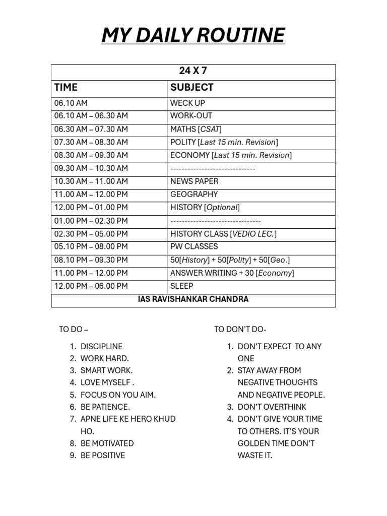 My Daily Routine | PDF