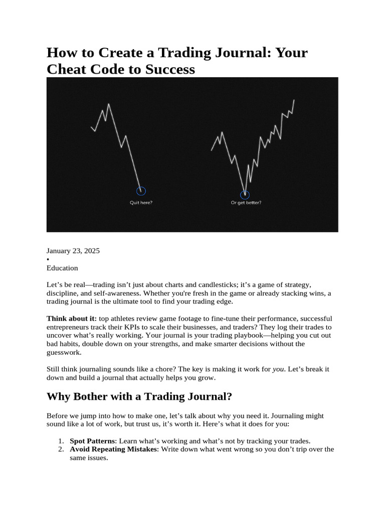How To Create A Trade Journal | PDF