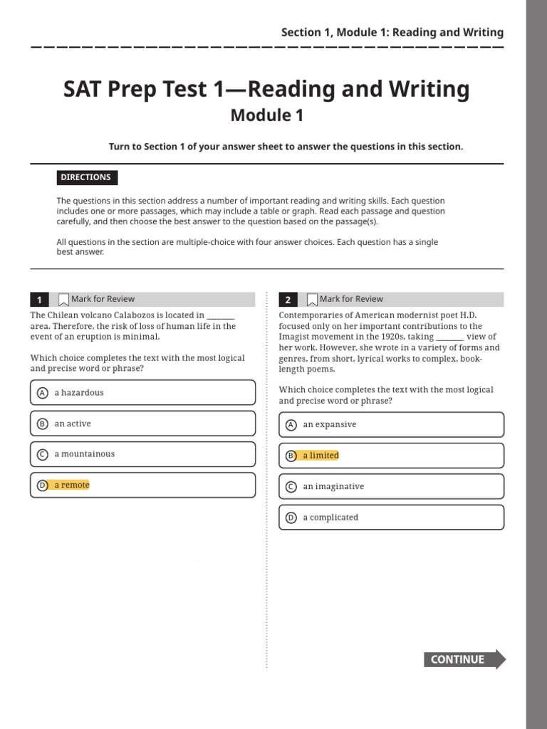 PR SAT Digital Practice Test 1 | PDF | Cirrhosis | The Picture Of ...
