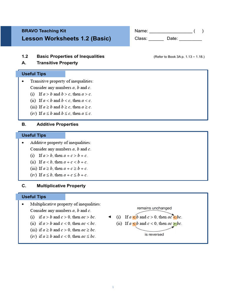 LessonWS Basic 3A Ch01 1.2 S E | PDF