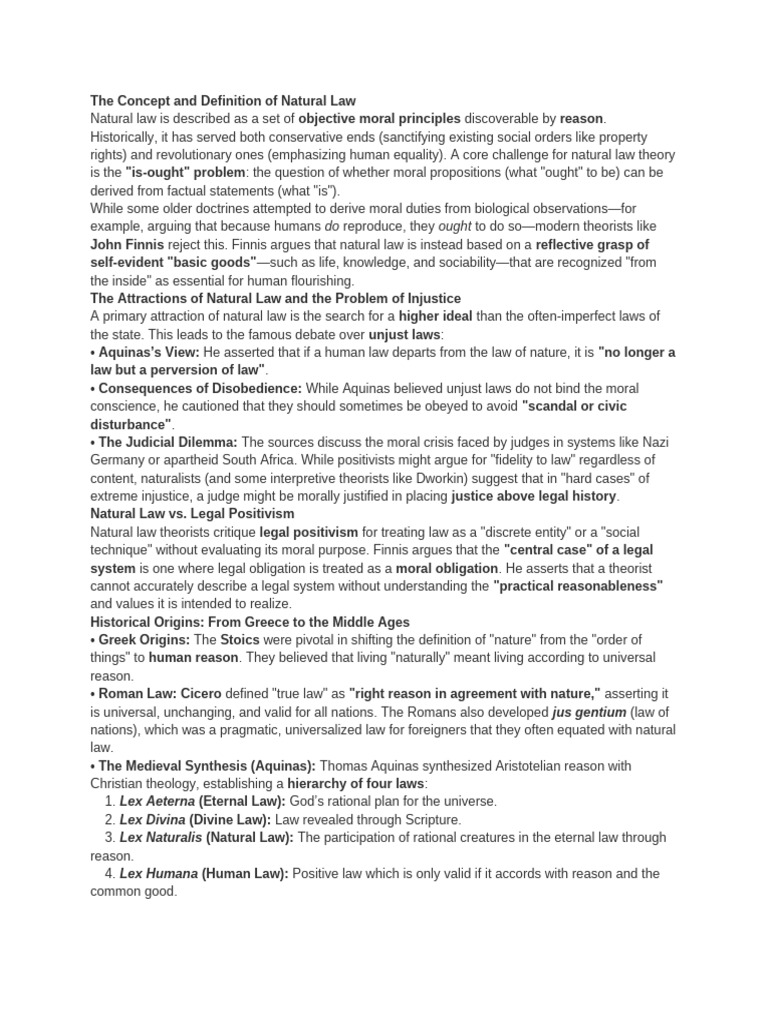 The Concept and Definition of Natural Law | PDF | Natural Law | Thomas ...
