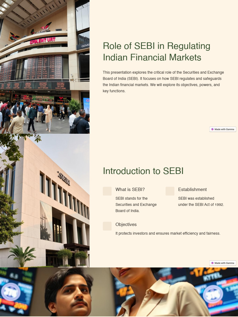 Role of SEBI in Regulating Indian Financial Markets | PDF | Insider ...
